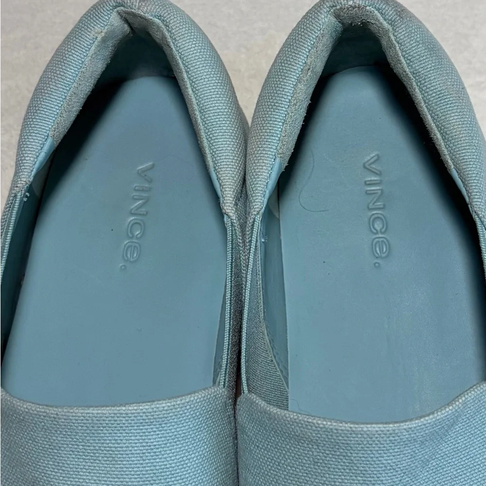 Vince Light Blue Slip-On sneakers Featurlng a thick‎ white rubber, textile upper